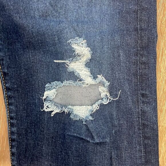 Levi's Ribcage Straight Ankle Distressed Dark Blue Jeans Sz 30 - Picture 3 of 16